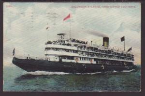 Excursion Steamer,Christopher Columbus Postcard 