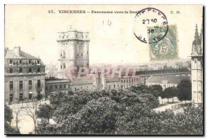 Postcard Old Vincennes Panorama to Donion