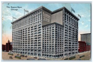 1915 Boston Store Streetcar Exterior Building Chicago Illinois Vintage Postcard