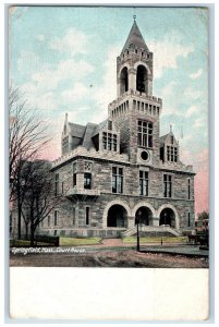 1909 Court House Mansion Exterior Scene Springfield Massachusetts MA Postcard