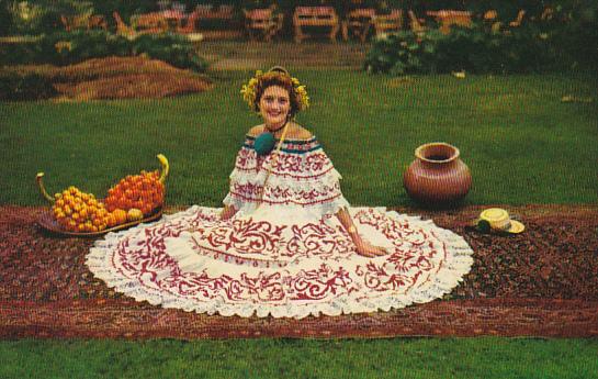 Young Lady Wearing Pollera National Costumes Panama City Panama