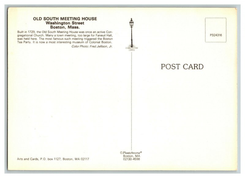 Postcard MA Old South Meeting House Boston Massachusetts Continental View Card