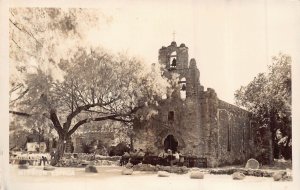 SAN ANTONIO TEXAS~MISSION ESPADA~1940s REAL PHOTO POSTCARD