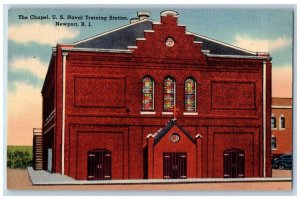 Newport Rhode Island RI Postcard Chapel US Naval Training Station Building c1940