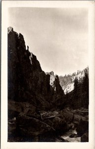 RPPC Big Horn Mountains Wyoming Tongue River Box Canyon Postcard X4