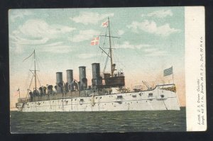 U.S. NAVY WARSHIP SS CRUISER COLUMBIA MILITARY SHIP 1906 VINTAGE POSTCARD