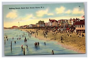 Vintage 1940 Postcard Bathing Beach North End Ocean Grove New Jersey