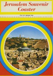 Jerusalem Souvenir Coaster Holy Land Greetings Palphot Vintage Postcard D11