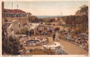BOURNEMOUTH DORSET UK PAVILION GARDENS~SALMON GRAVURE STYLE POSTCARD 1920s