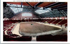 1930s Coliseum Interior Ohio State Fairgrounds Columbus OH Postcard
