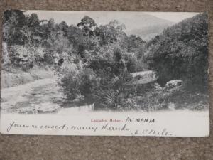 Tasmania-Cascades, Hobart, with Scott# 86 & 87, used Vintage Card 