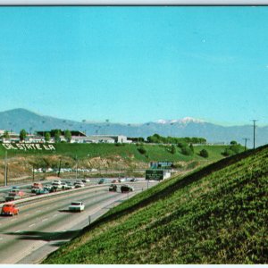 c1950s Los Angeles, CA San Bernardino Freeway East Mt Baldy College Postcard A91
