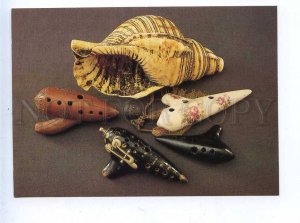 200211 Musical Instrument seashell old postcard