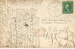 1914 Blenheim New York Lumber Sawmill occupation RPPC Postcard 25-10703