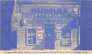 Oakland California 1940s Postcard Jack London Bar Heinold's First & Last Chance