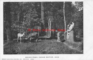 IA, Cedar Rapids, Iowa, Bever Park, Deer, Baylis Post Card Pub No 4721