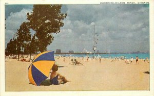 Beach Chicago Illinois Montrose Wilson Beach 1930s Postcard 20-8765