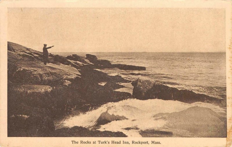 The Rocks at Turk's Head Inn, Rockport, Massachusetts 1915 Vintage Postcard