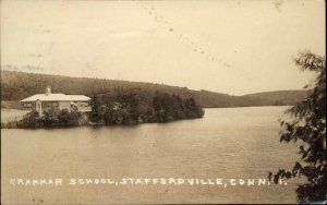 Staffordville Connecticut CT Grammar School Real Photo Postcard