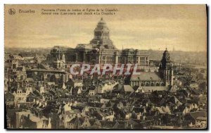 Old Postcard Panorama Brussels courthouse and church chapel