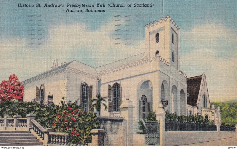 NASSAU, Bahamas, PU-1954; Historic St. Andrew's Presbyterian Kirk (Church Of ...