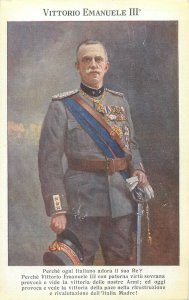 Royalty Italy king Vittorio Emanuele III portrait military uniform postcard 