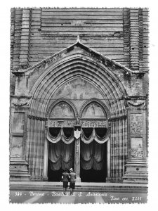 Italy Verona Basilica Anastasia Draped Entrance Gianni Ferrari RPPC 4X6 Postcard