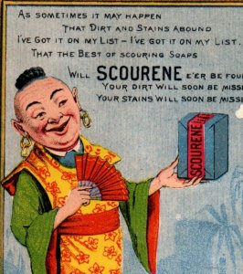 1880s Koko Fine Groceries Scourene Soap Asian Man #1 Fab! F136