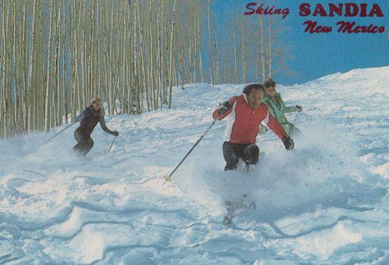 Skiing Sandia New Mexico Ski Advertising The Rockies Postcard