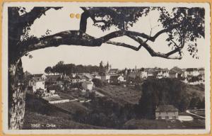 RPPC - Orbe, Switzerland - View of the town from a hill - 1936