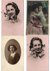 LADIES ROMANTIC GLAMOUR 1000 REAL PHOTO Vintage Postcards (Part 2.) (L2958)