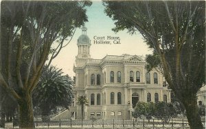 Hand-Colored Postcard Hollister Court House San Benito County Unposted Nice