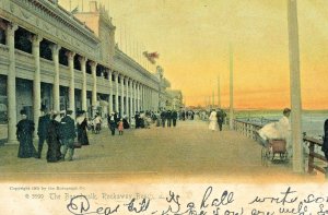 Postcard Antique View of The Boardwalk at Rockaway Beach in Long Island, NY.  L9