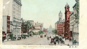 Postcard Antique View of Pennsylvania Avenue in Washington DC.    S6