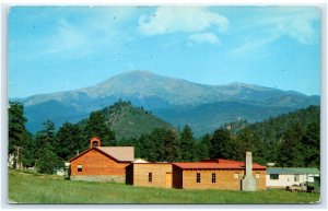 RUIDOSO, NM New Mexico~ METHODIST CHURCH & Mountains1955 Lincoln County Postcard