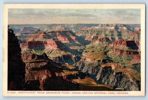 Grand Canyon Arizona AZ Postcard Northwest From Grandeur Point c1920's Antique