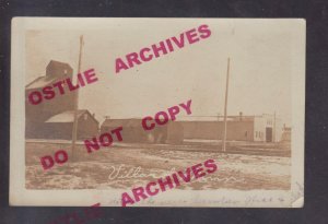 Villard MINNESOTA RPPC 1909 ELEVATOR LUMBER YARD Railroad nr Glenwood Alexandria