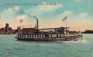 Vintage Postcard 1910's Steamer Colonial On Ceneca Lake Ship Geneva New York NY