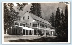 RPPC SENTINEL HOTEL, Yosemite National Park CA ~ ca 1910s G.C. String Postcard