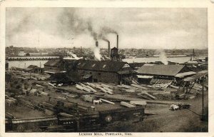 Postcard RPPC 1910 Oregon Portland Lumber Mill Sawmill Logging OR24-283