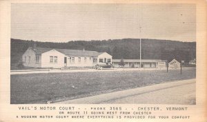 Chester Vermont Vail's Motor Court Divided Back Vintage Postcard U1590