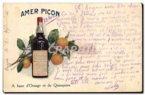 Old Postcard Advertisement Amer Picon A base & # 39orange and Cinchona