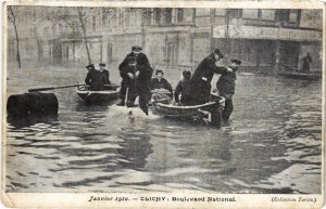 CPA CLICHY Inondations - Boulevard National - 1910 (1322825)