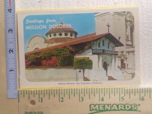 Postcard Folder Greetings from Mission Dolores, San Francisco, California