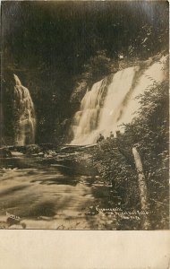 RPPC Postcard Raymondskill & Bridal Veil Falls Pike County PA Delaware Water Gap