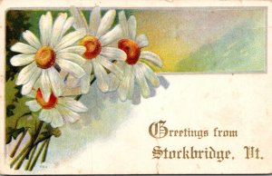 Vermont Greetings From Stockbridge With Flowers 1909
