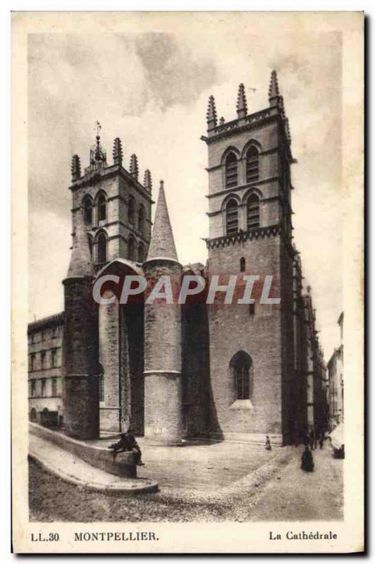 Old Postcard Montpellier La Cathedrale