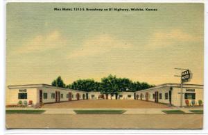 Max Motel South Broadway Wichita Kansas 1951 postcard