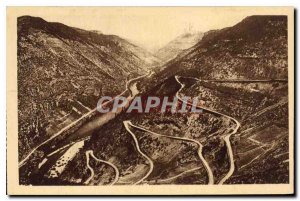 Old Postcard The Gorges du Tarn La Malene The laces of the Route du Causse Ma...