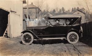 D41/ Early Automobile Car Auto Real Photo RPPC Postcard c1920 Man Barn Home 18